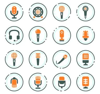 Microphone icons set Stock Illustration