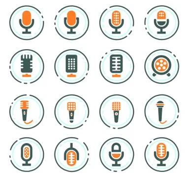 Microphone icons set Stock Illustration