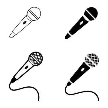 Microphone Icons Set Vector Collection Stock Illustration