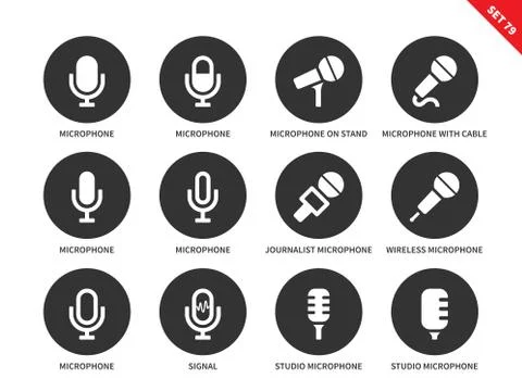 Microphone icons on white background Stock-Illustration