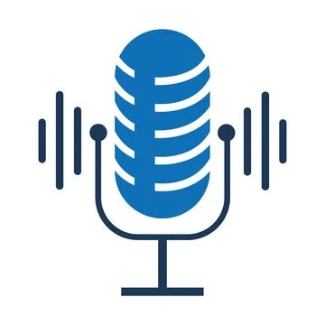 Microphone icons on white background Vector illustration logo design. Stock Illustration