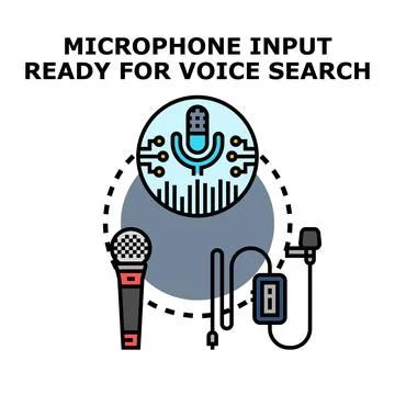 Microphone input ready for voice search assistance Stock Illustration