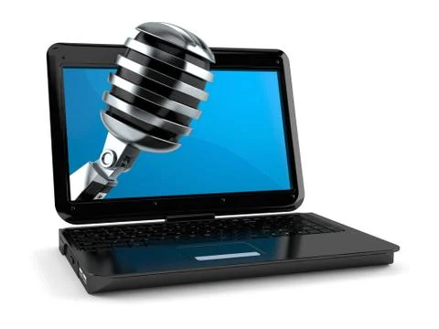 Microphone inside laptop Illustrazione stock