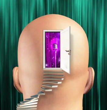 Microphone inside mind Stock Illustration