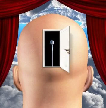 Microphone inside mind Stock Illustration
