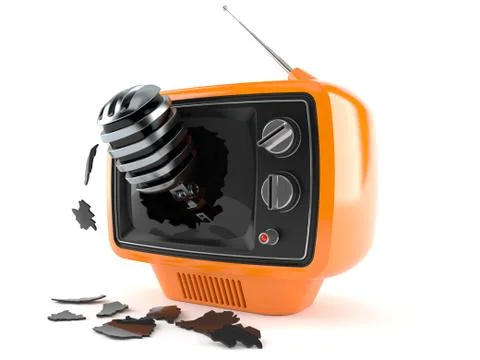 Microphone inside tv Stock Illustration