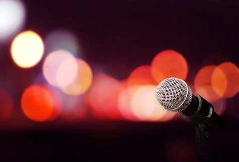 Microphone isolate on out door background Stock Illustration