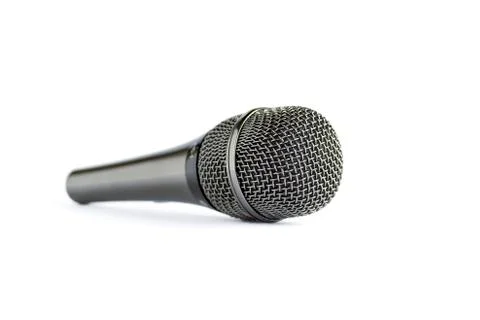Microphone isolated on white background close up Stock Photos