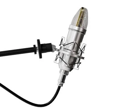Microphone isolated on white background. Condencer Mic for studio recording.. Stock Illustration