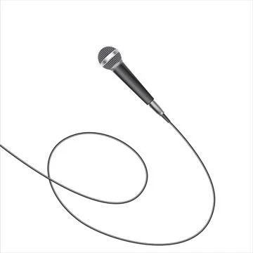 Microphone isolated on white background Stock Illustration