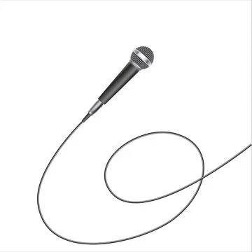 Microphone isolated on white background Illustrazione stock