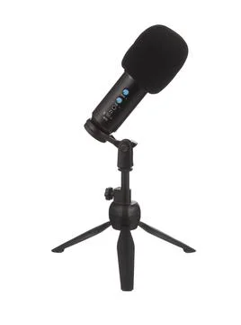 Microphone isolated on white background. Microphone with a desk stand. Foto stock