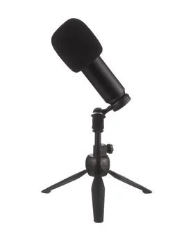 Microphone isolated on white background. Microphone with a desk stand. Foto stock