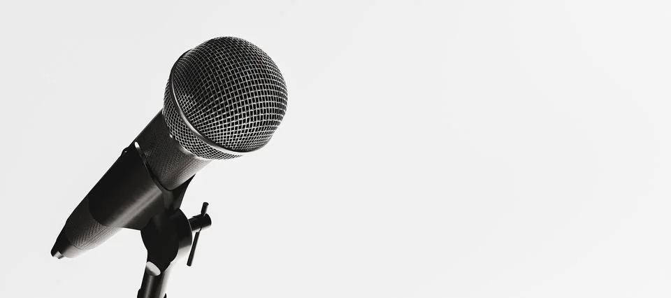Microphone isolated on white background. 스톡 사진