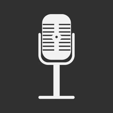 Microphone isolated on white background. Vector illustration. Illustrazione stock