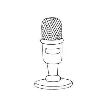 Microphone isolated on white background Vector illustration. Stock Illustration