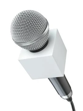 Microphone isolated on white. Caraoke or news concept. Иллюстрация