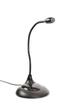 Microphone isolated on white with copy space background Stock Photos