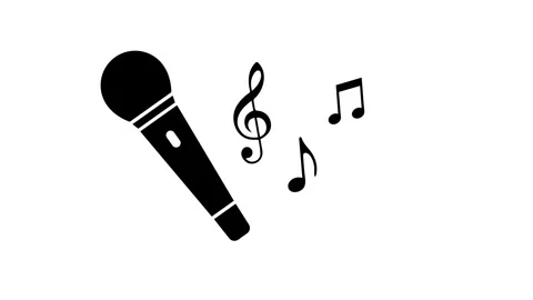 Microphone Karaoke Icon Singing Green Screen 4K Stock Footage 334785819