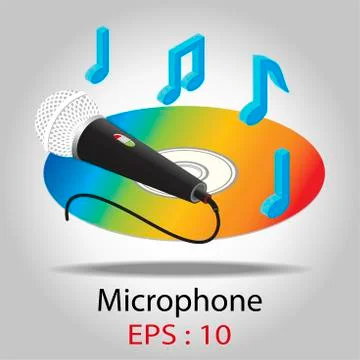 Microphone for Karaoke vector illustration. Stock Illustration