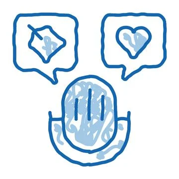 Microphone Label doodle icon hand drawn illustration Stock Illustration
