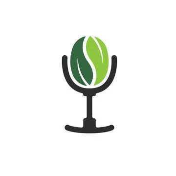 Microphone leaf concept design vector icon Stock Illustration
