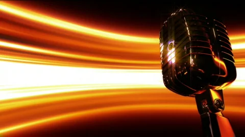 Microphone with light streak background animation Stock Footage 336152