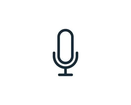 Microphone Line Art Icon Vector Logo Template Illustration Design Stock Illustration