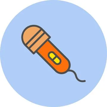 Microphone Line Filled Circle Icon Stock Illustration