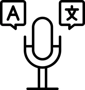 Microphone Line Icon Design Stock Illustration
