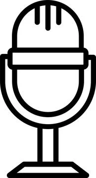 Microphone Line Icon Design Stock Illustration