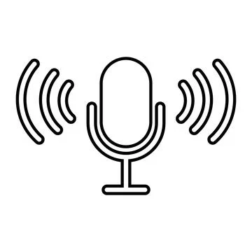 Microphone line icon Illustrazione stock