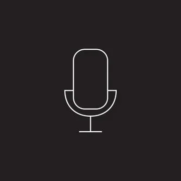 Microphone line icon, outline vector logo illustration, linear p Illustrazione stock