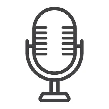 Microphone line icon, studio and sound Stock Illustration