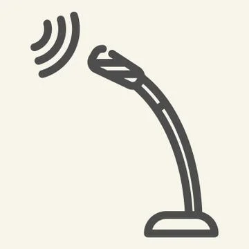 Microphone line icon. Table microphone vector illustration isolated on white Stock Illustration