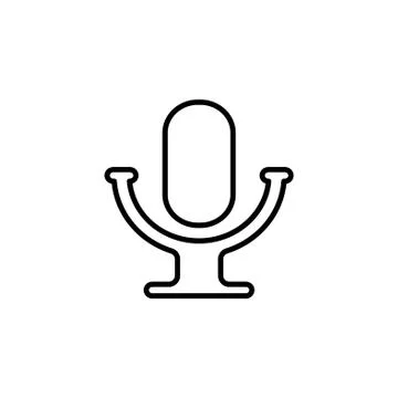 Microphone line icon. vector illustration black on white background Stock Illustration