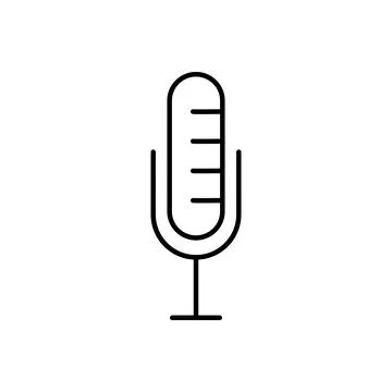Microphone line vector icon on white background Stock Illustration
