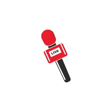 Microphone live news icon vector illustration design template Stock Illustration