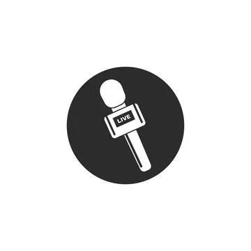 Microphone live news icon vector illustration design template Stock Illustration