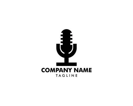 Microphone logo icon Stock Illustration