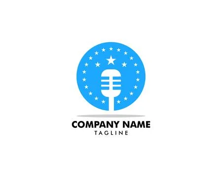 Microphone logo icon, Podcast logo icon designs vector Stock Illustration