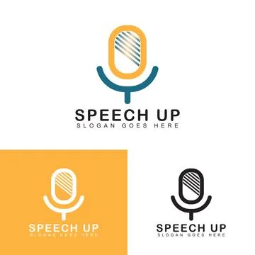Microphone logo Illustrazione stock