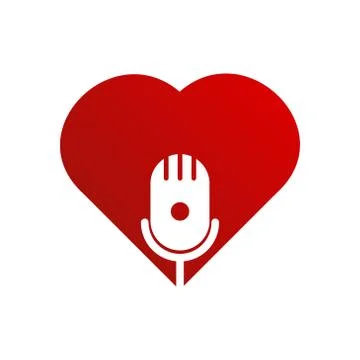 Microphone love vector design template illustration Stock Illustration