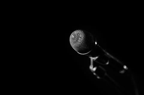 The microphone in a low key Stock Photos