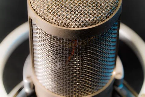 Microphone macro capsule recording Foto stock