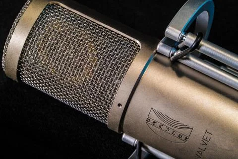 Microphone macro capsule recording Foto stock