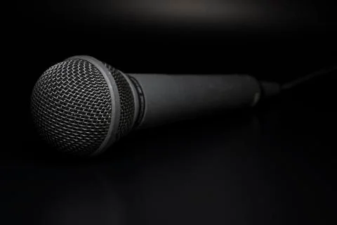 Microphone Macro grid texture pattern. Close up of black and grey detailed image Stock Photos