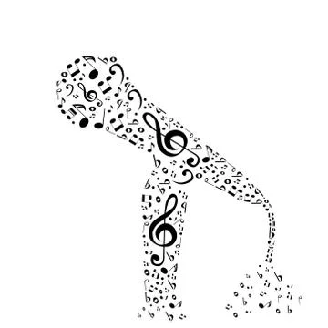 Microphone made from notes Stock Illustration