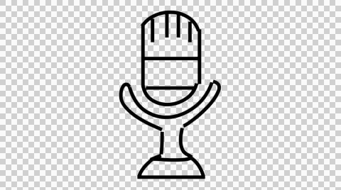 Microphone mic animation illustration hand drawing transparent background Video stock 42806835