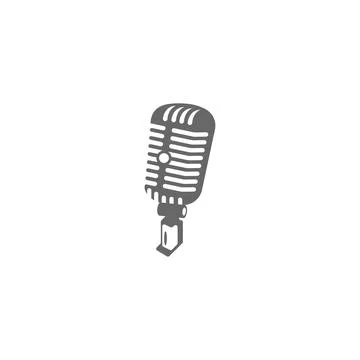Microphone, mic icon logo design illustration Stock Illustration